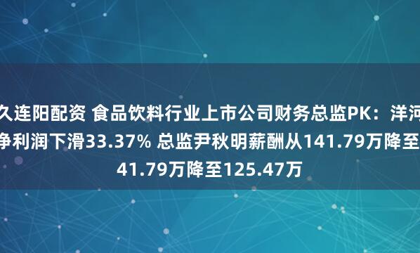 久连阳配资 食品饮料行业上市公司财务总监PK：洋河股份去年净利润下滑33.37% 总监尹秋明薪酬从141.79万降至125.47万